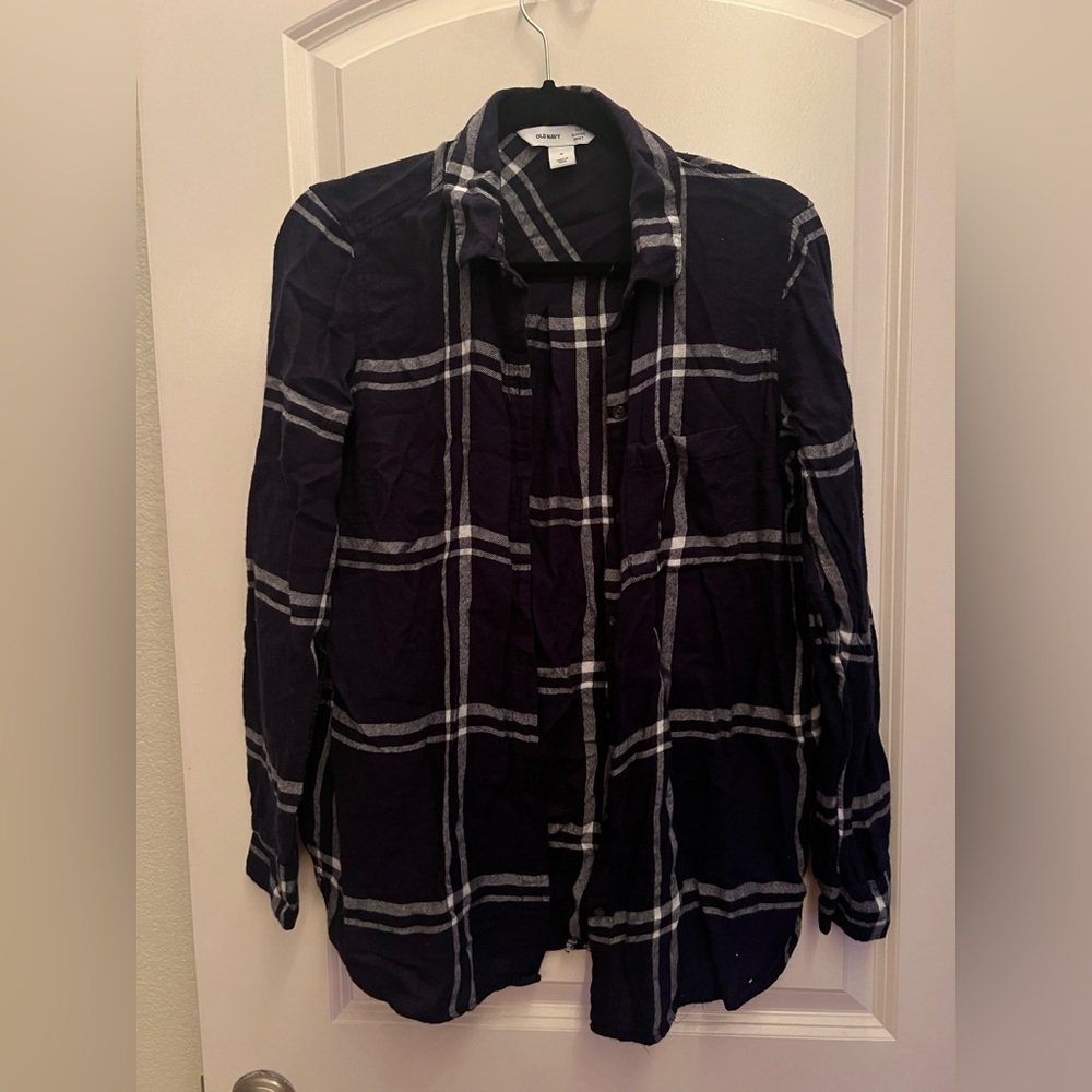 Old Navy Navy and White Flannel
